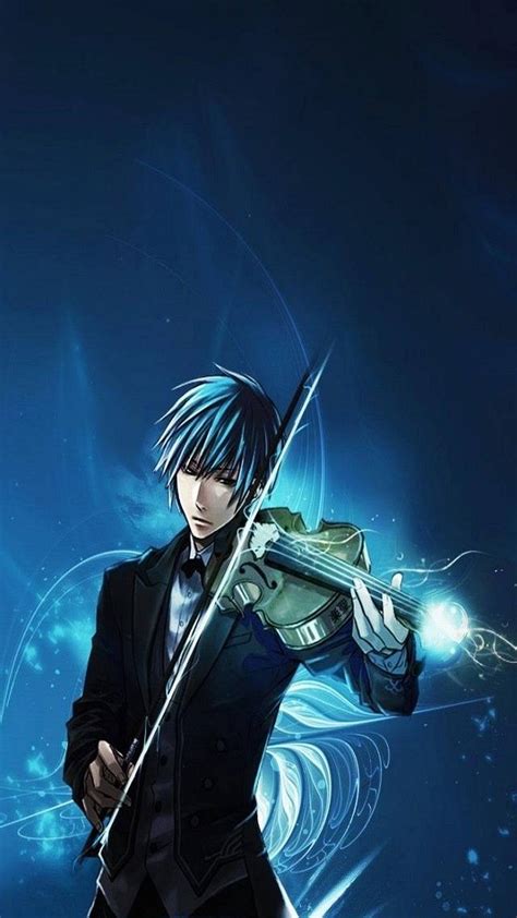 Download 4k Anime Iphone Guy Playing Violin Wallpaper