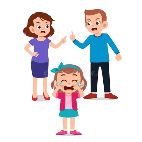 Parents Argue Or Divorce And Child Suffers Stock Vector Illustration