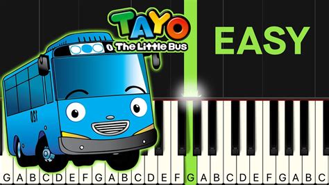 Tayo Opening Theme Song Easy Piano Tutorial Youtube