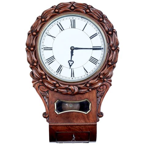 Exceptional Victorian Wall Clock Large Mahogany Clock For Sale At 1stdibs