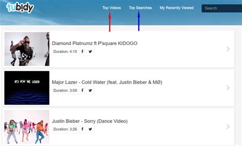 When you execute a search, it lists results from the moderated videos which users uploaded. Tubidy - Free Music Downloader App