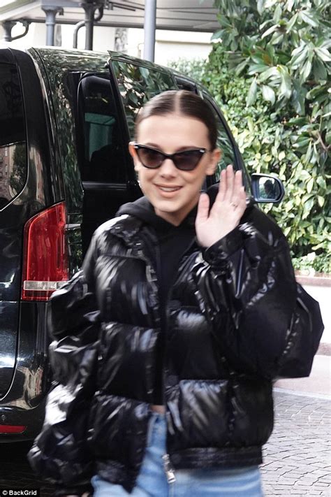 Millie Bobby Brown Arrives At Moncler Show In Milan Daily Mail Online