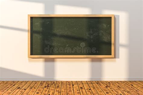 A Classroom With A Blackboard In The Front Of The Room 3d Rendering
