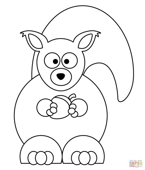 Squirrel free printable coloring pages for girls and boys. Cartoon Squirrel with Acorn coloring page | Free Printable ...
