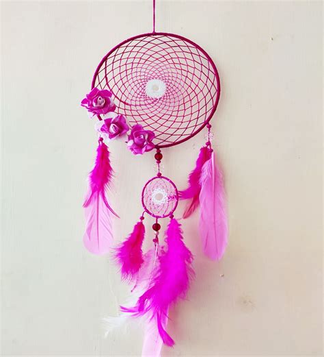 Pink Flowery Dream Catcher Shop Online In India Urbane Yogi