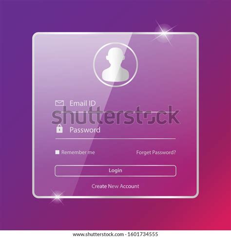 Shiny Colorful Login Form Ui Template Stock Vector Royalty Free