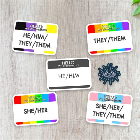 Hello My Pronouns Are Pride Pronoun Vinyl Stickers Hehim Etsy