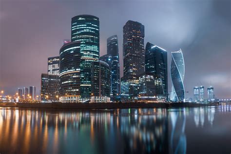 Building City Moscow Reflection Russia Skyscraper Wallpaper