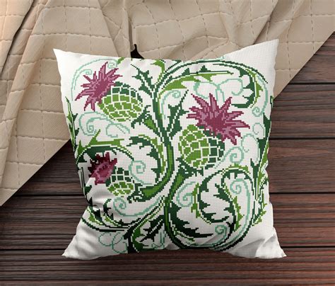 Tapestry Cushion Kit Thistle Field Contemporary Tapestry Kit Etsy
