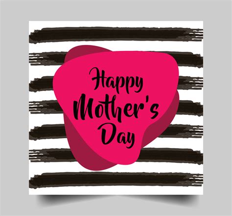Happy Mothers Day Vector Greetings Card Mothers Day Text In Shape Frame Concept Design In