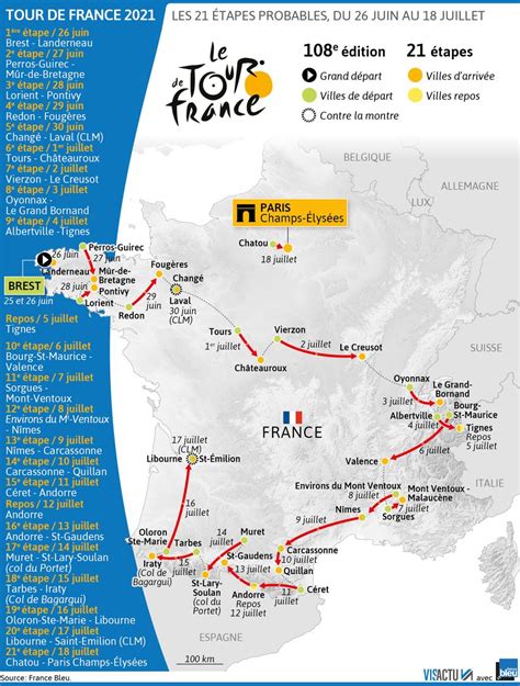 Race starts in brittany and heads into the alps with a double ascent of mount ventoux before heading into the pyrenees. Le parcours du Tour de France 2021 a fuité - Videos de ...