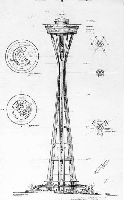 Line Drawing Architecture Drawing Space Needle Architecture Sketch