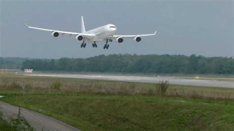 Airbus A340 600 Take Off And Landing Bsl 592012 Youtube