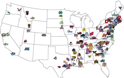 Us Map Of College Football Teams