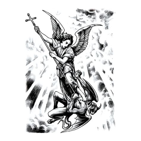 Half Demon Half Angel Tattoo For Men