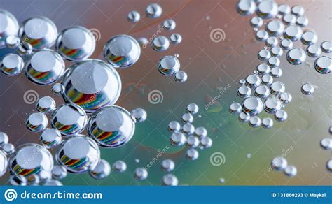 Close Up Water Drops With Rainbow Colorful Stock Image