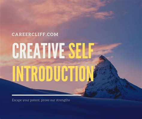 Creative Professional Self Introduction Examples - Career ...
