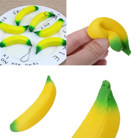 Cute Banana Squishy Super Slow Rising Jumbo Simulation Fruit Phone Straps Soft Cream Scented