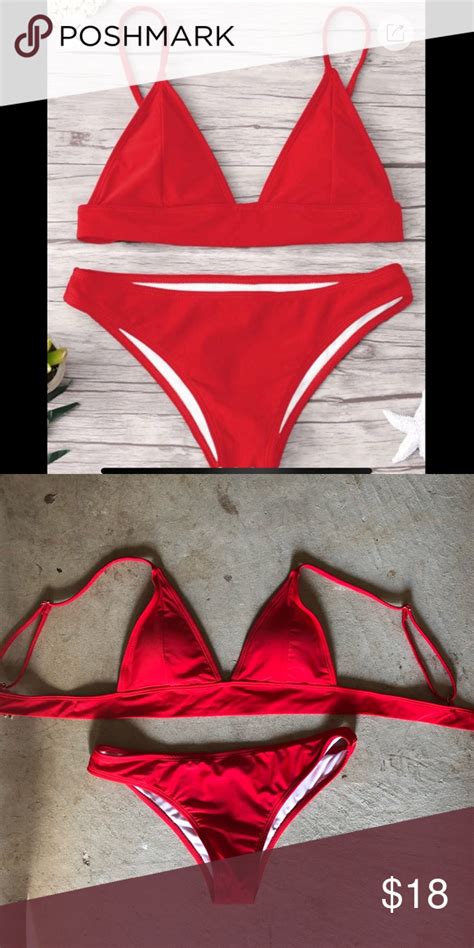 Zaful Red Bikini ️ Red Bikini Bikinis Zaful