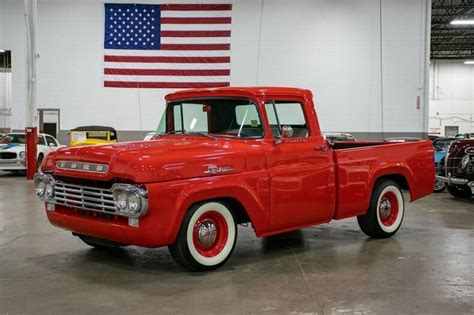 1959 Ford F100 2992 Miles Viper Red Pickup Truck 429ci V8 C6 For Sale