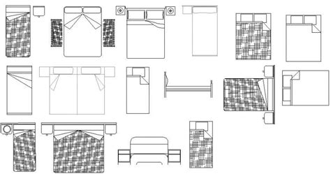 Drawings Of Bed 2d View Furniture Cad Block Dwg Autocad File Cadbull