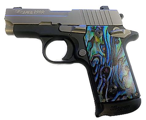 Sig Sauer P238 Custom Uv Printed Paua Abalone Grips Premium Gun Grips