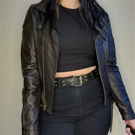Elwood Black Leather Jacket Made From Real Lamb Depop