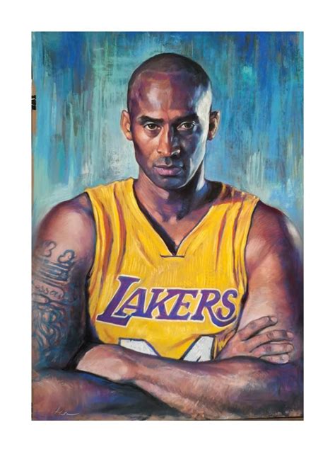 Kobe Bryant Original Pastel Portrait Black Mamba Tribute La Etsy