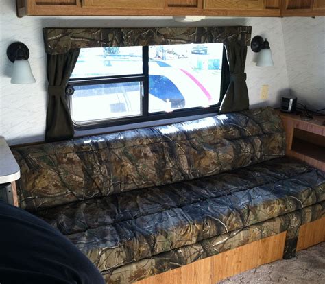 This Is Our Travel Trailer We Had The Cushions Recovered In Camo