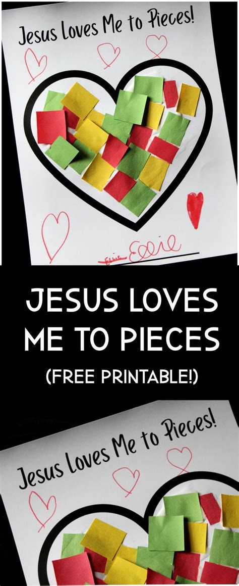 Jesus Loves Me To Pieces Free Printable Bible Crafts Sunday School