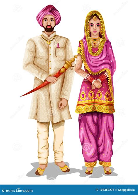 Couple Punjabi Wedding Stock Illustrations 42 Couple Punjabi Wedding