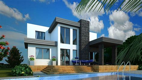 Villa Modern House With Swimming Pool 3d Model Cgtrader