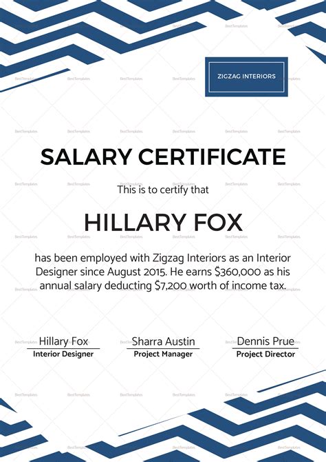 10 Best Salary Certificate Templates For Ms Word Word