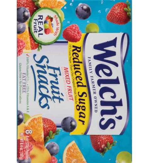 Welchs Fruit Snacks Mixed Fruit Reduced Sugar 8 Ct 08 Oz
