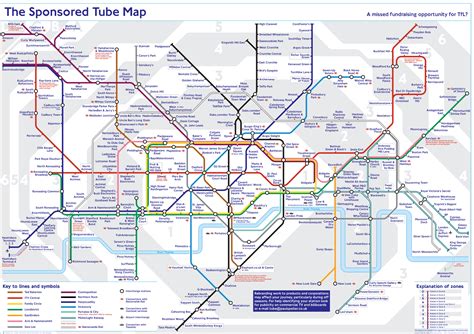 London Underground Map Showing Zones