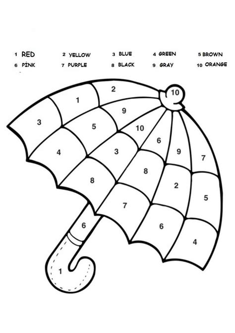 Free printable sun coloring pages for kids. color by number umbrella | Crafts and Worksheets for ...