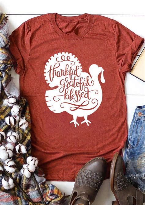 thankful grateful blessed turkey t shirt grateful thankful blessed