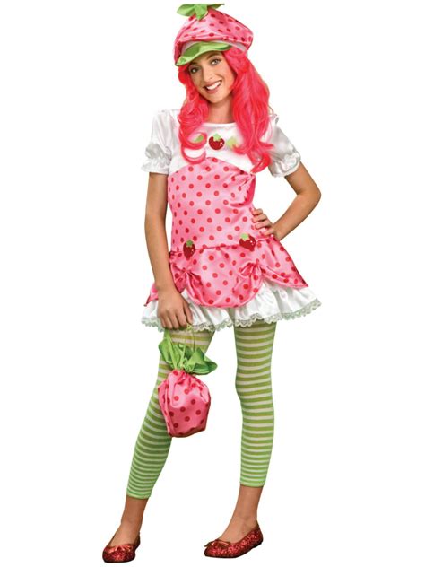 Girls Tween Sweet Strawberry Shortcake Dress Costume