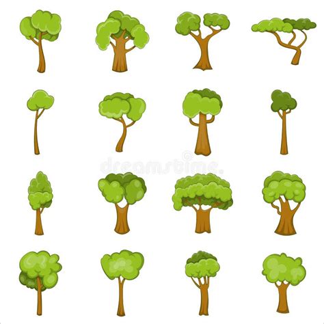 Green Cartoon Trees Stock Vector Illustration Of Foliage 23669255