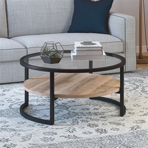 Get 38 Farmhouse Round Wood Coffee Table