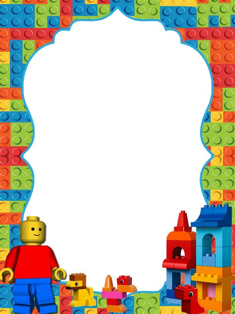 Transparent Lego Png Template Free Lego Birthday Invitations Png