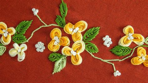 Easy Diy Flower Hand Embroidery Pattern By Handiworks Youtube