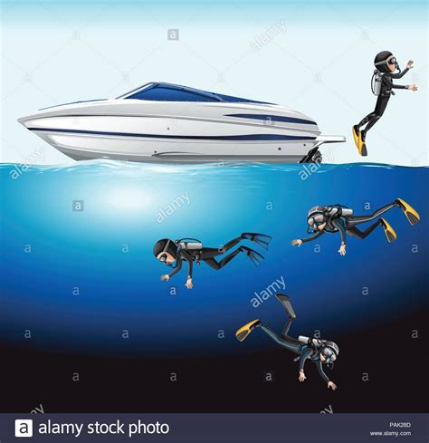 A Group Of Scuba Diving Illustration Stock Vector Image And Art Alamy