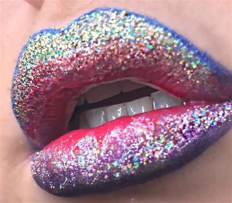 👄 Rainbow Glitter Lip Art Jalemakeup