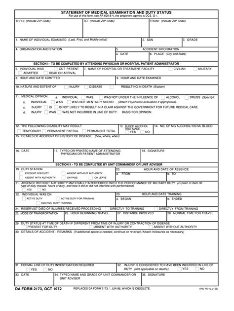 Da 2173 Form Fill Out And Sign Printable Pdf Template Signnow