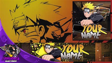 Banner And Logo Naruto Template Psd Youtube