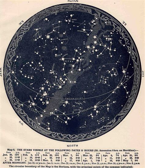 1942 Constellations Star Map Original Vintage Celestial Print February
