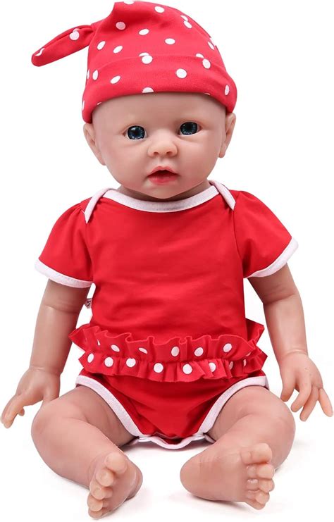 IVITA Full Body Silicone Reborn Baby Doll Newborn Baby Doll Open Mouth Handmade Blue Eyes Soft