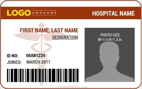 Doctor Id Card Templates Ms Word Download Edit And Print