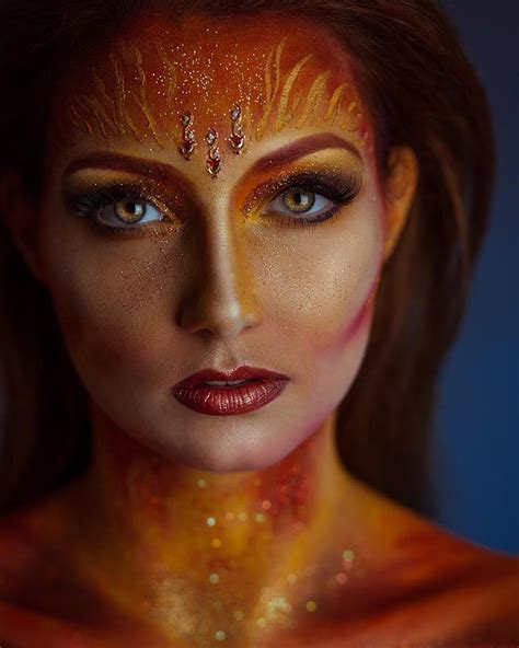 Loved This Fire Inspired Look Fire Makeup Unique Halloween Makeup